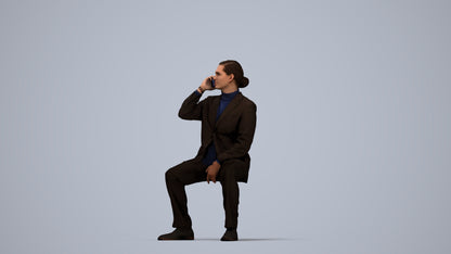 3D scanned man business, photorealistic archviz people for Enscape and SketchUp, top-down view render