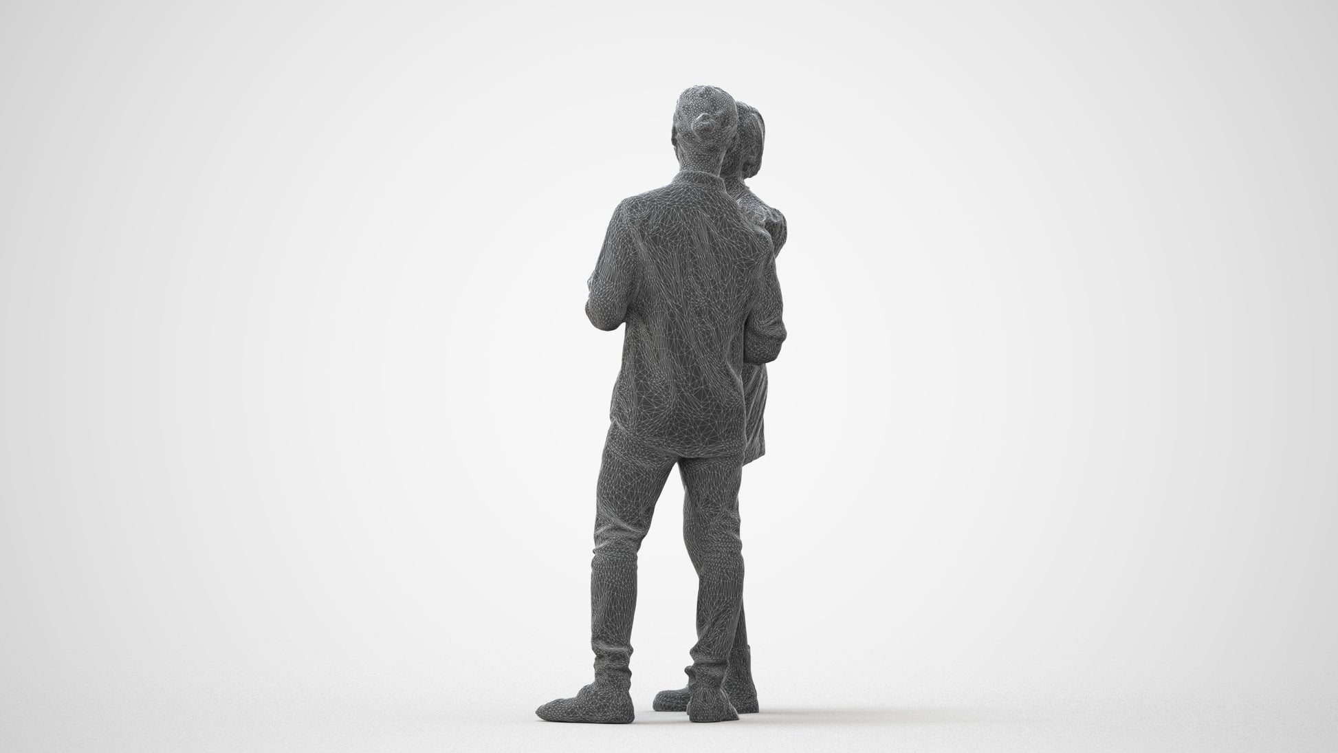 scanned 3D woman casual couple, photogrammetry people for Enscape and V-Ray, square thumbnail