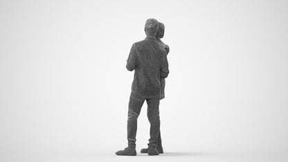 scanned 3D woman casual couple, photogrammetry people for Enscape and V-Ray, square thumbnail