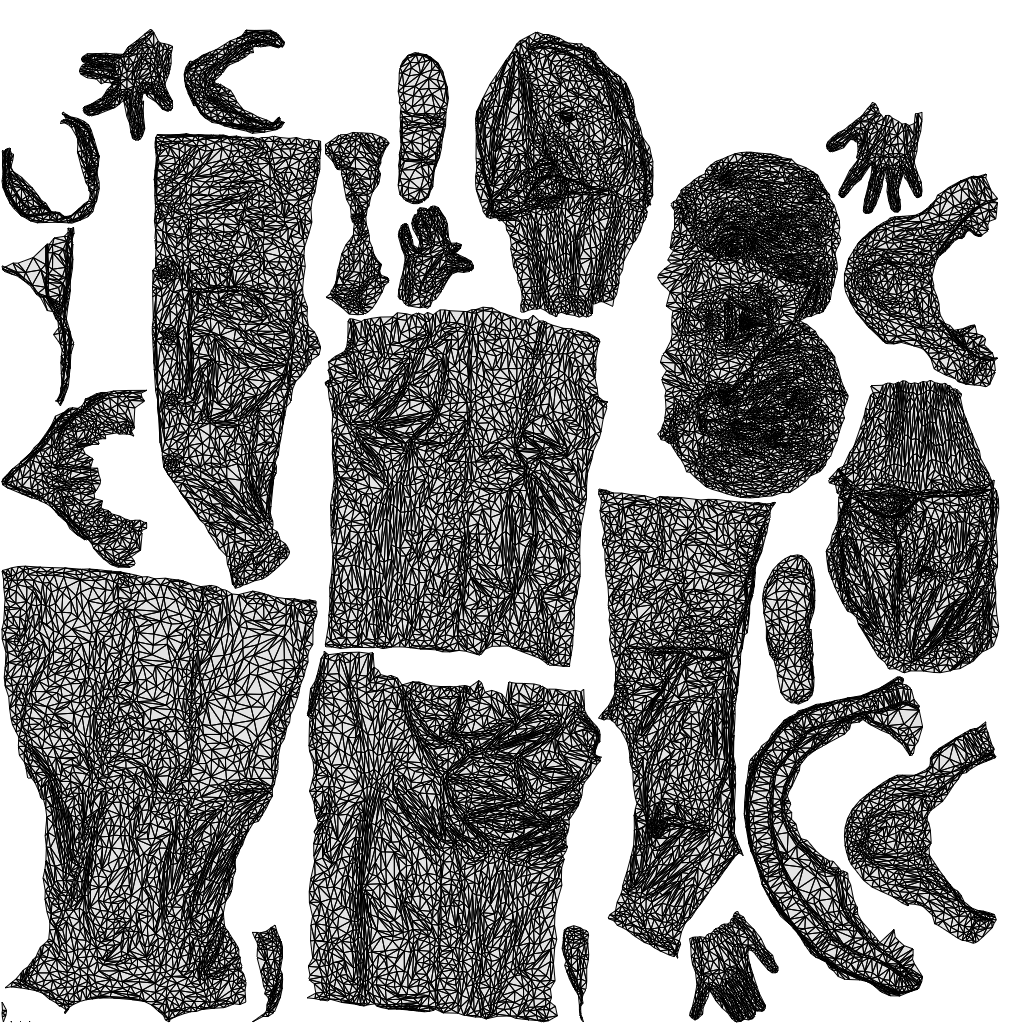 photogrammetry 3D woman standing, realistic human model archviz FBX, wireframe top-down view