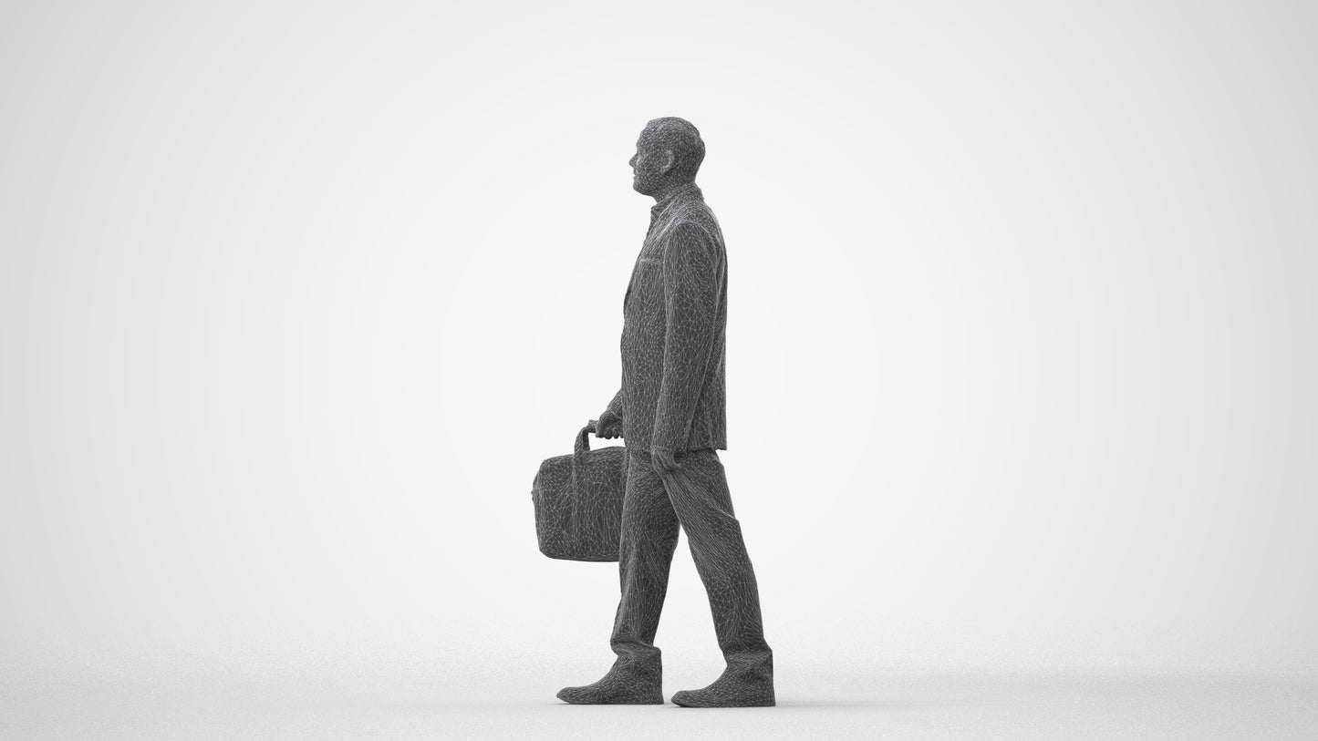 realistic 3D human man business, archviz people FBX OBJ for Blender, square thumbnail