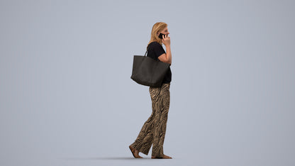 realistic 3D people woman casual walking, render-ready for V-Ray and Corona, FBX OBJ, side view render
