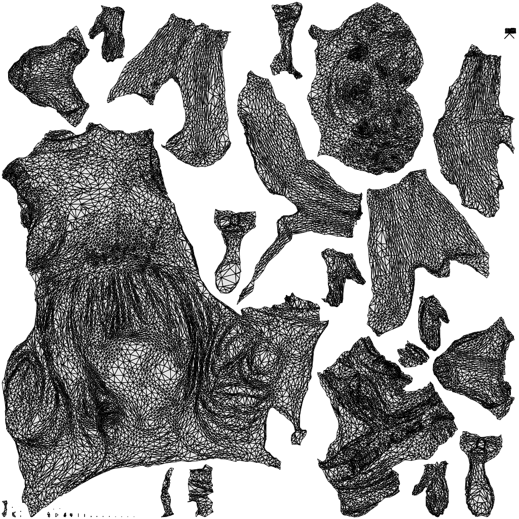 scanned 3D woman casual sitting, photogrammetry people for Enscape and V-Ray, wireframe top-down view