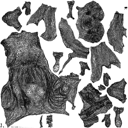 scanned 3D woman casual sitting, photogrammetry people for Enscape and V-Ray, wireframe top-down view