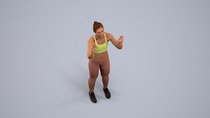 3D scanned woman sport, photorealistic archviz people for Enscape and SketchUp, back view render