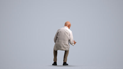 realistic 3D senior man medical, scanned archviz people for Blender and 3ds Max, front view render
