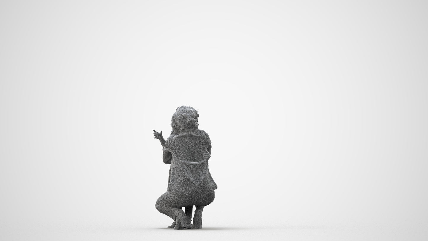 realistic 3D girl casual kids, scanned archviz people for Blender and 3ds Max, square thumbnail
