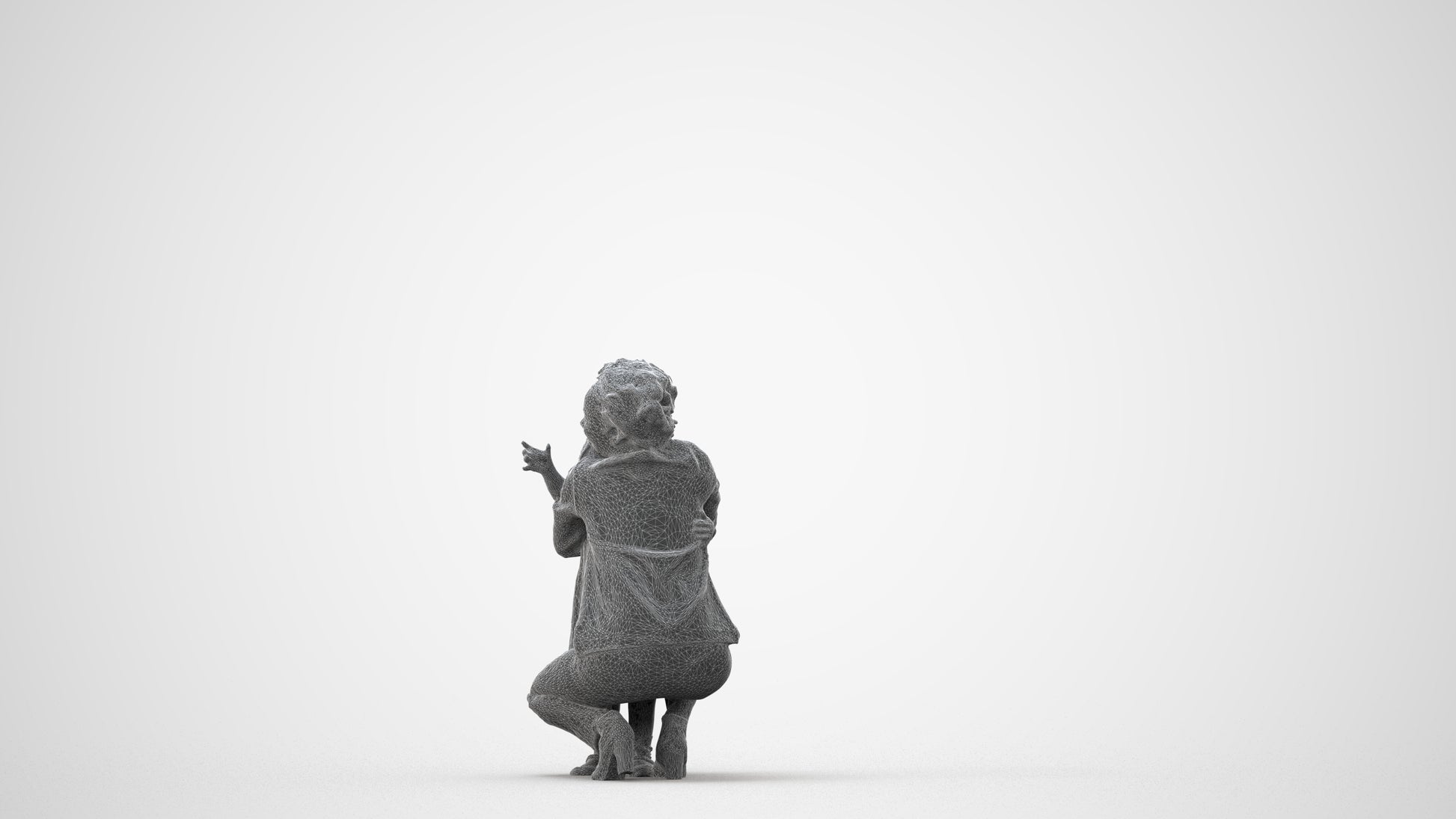 realistic 3D girl casual kids, scanned archviz people for Blender and 3ds Max, square thumbnail