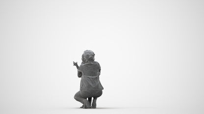realistic 3D girl casual kids, scanned archviz people for Blender and 3ds Max, square thumbnail