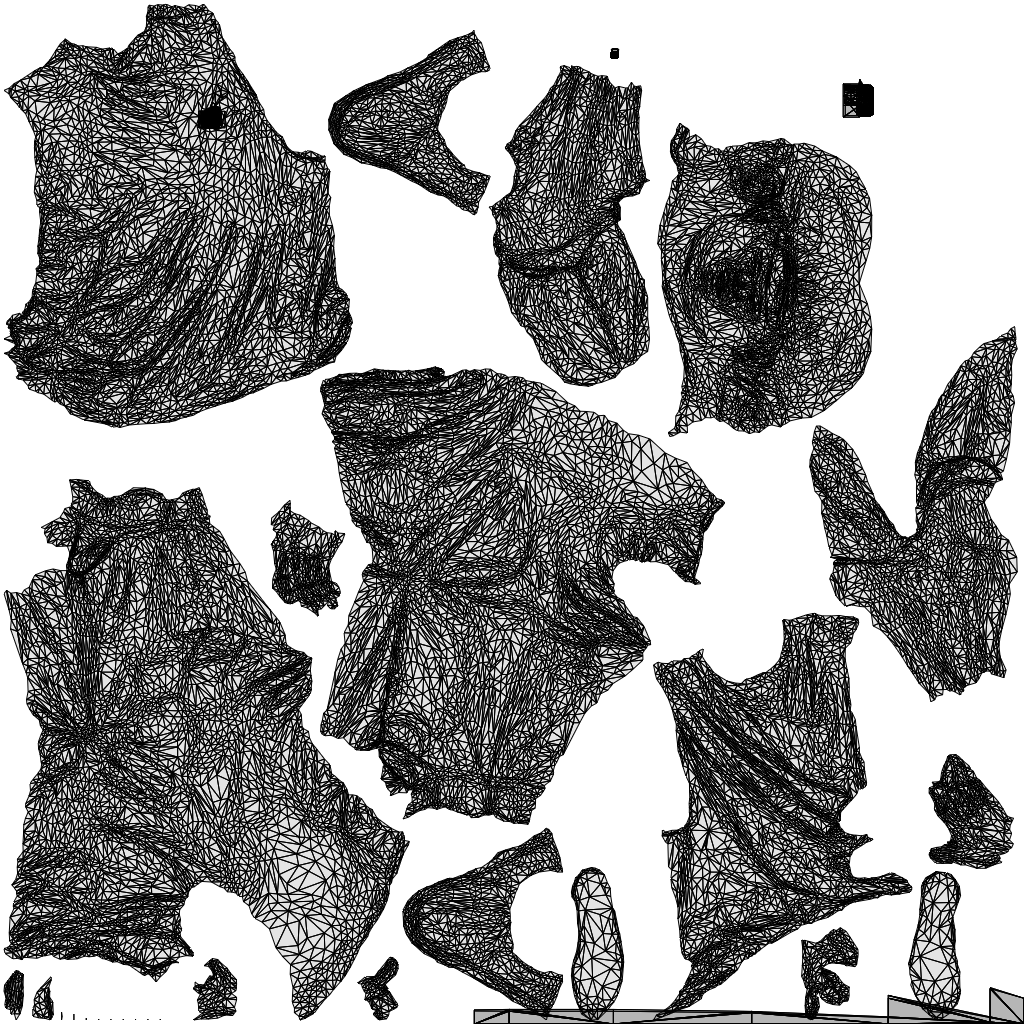 scanned 3D man casual sitting, photogrammetry people for Enscape and V-Ray, wireframe top-down view