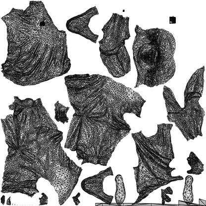scanned 3D man casual sitting, photogrammetry people for Enscape and V-Ray, wireframe top-down view