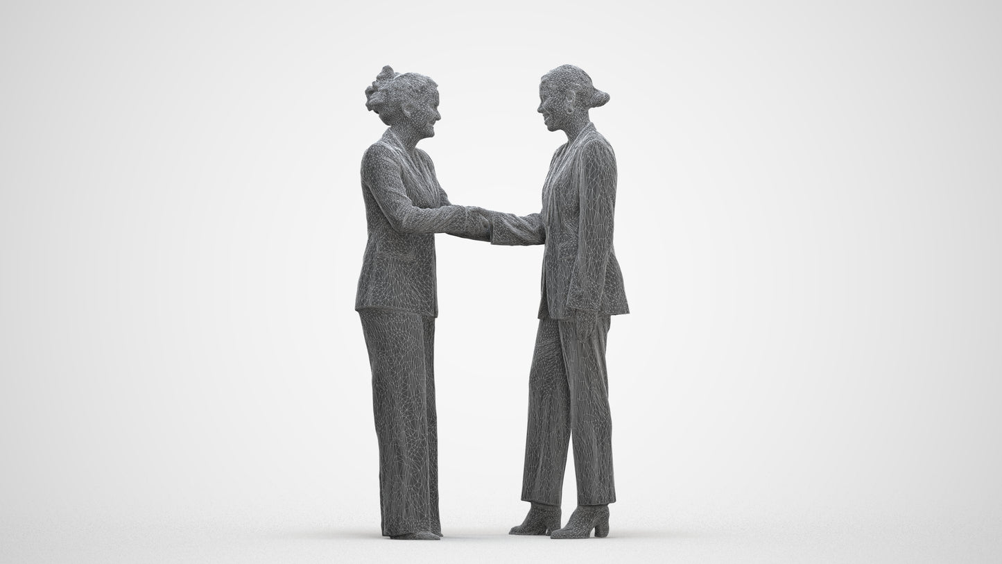 realistic 3D woman business, scanned archviz people for Blender and 3ds Max, three-quarter front view render
