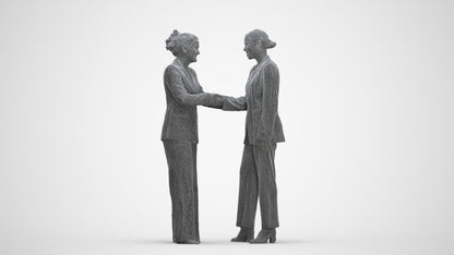 realistic 3D woman business, scanned archviz people for Blender and 3ds Max, three-quarter front view render