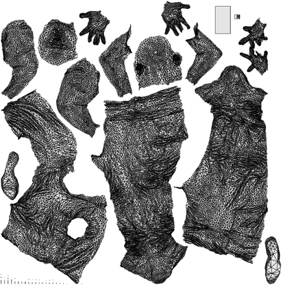 3D scanned man walking casual, photorealistic archviz people for Enscape and SketchUp, wireframe top-down view