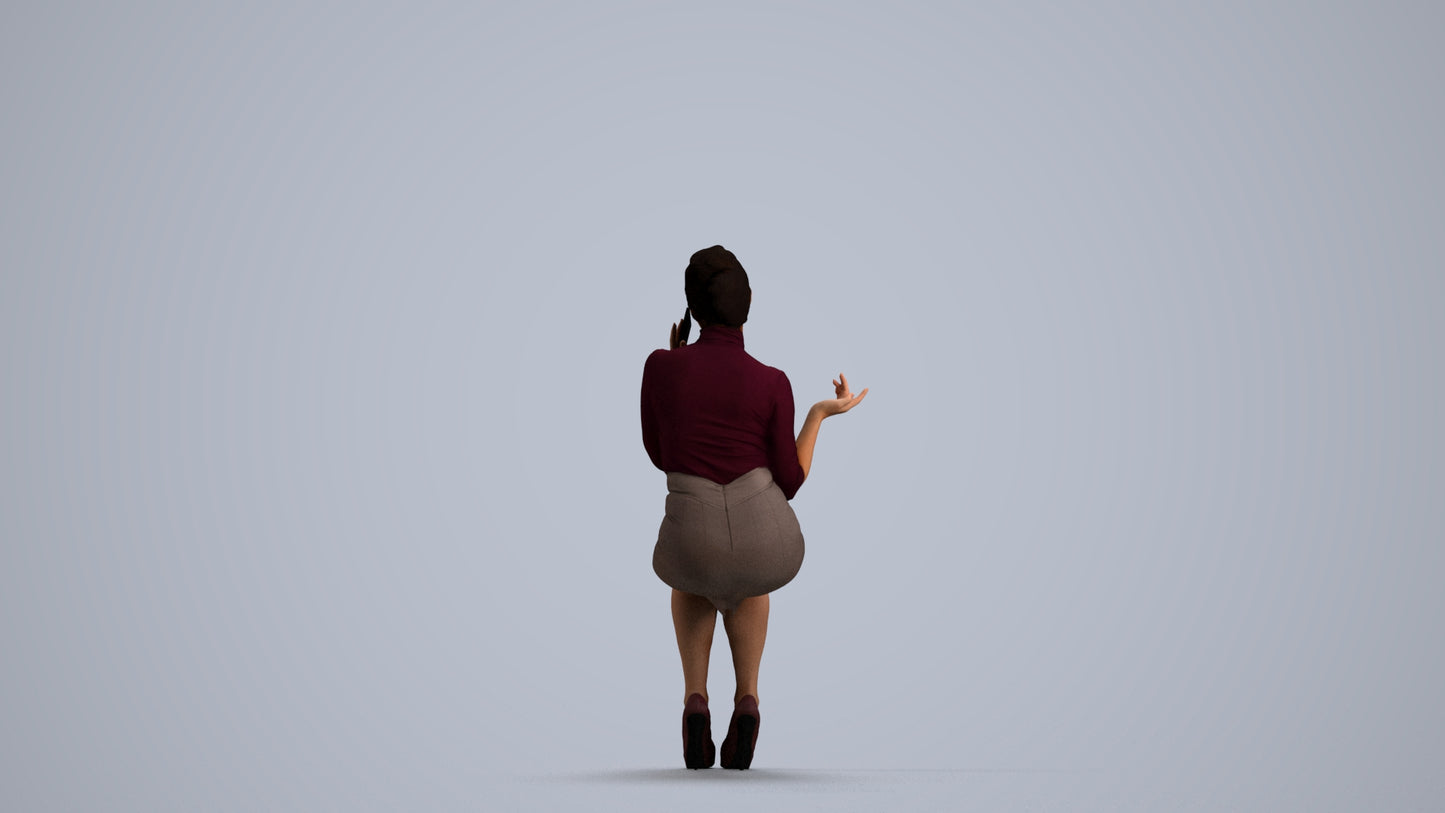 realistic 3D people woman business, render-ready for V-Ray and Corona, FBX OBJ, front view render