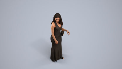 scanned 3D woman formal formalaffairs, photogrammetry people for Enscape and V-Ray, back view render