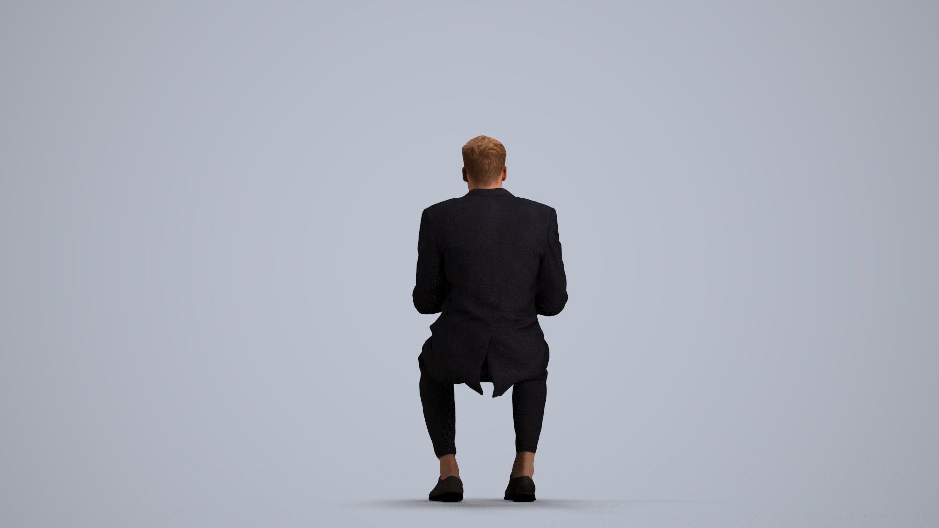 3D scanned man business, photorealistic archviz people for Enscape and SketchUp, front view render