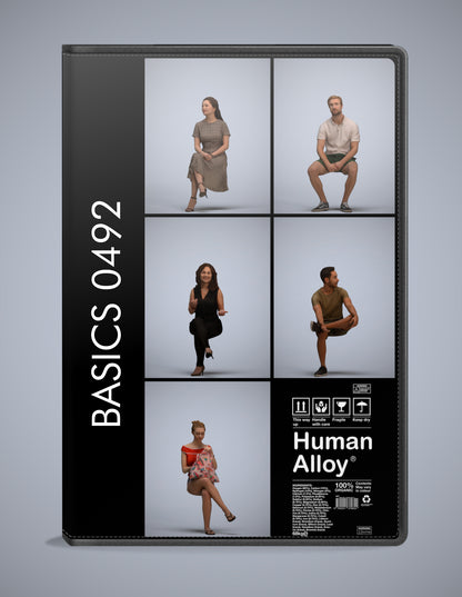 3D human models sitting bundle, 5 photogrammetry scanned people for archviz