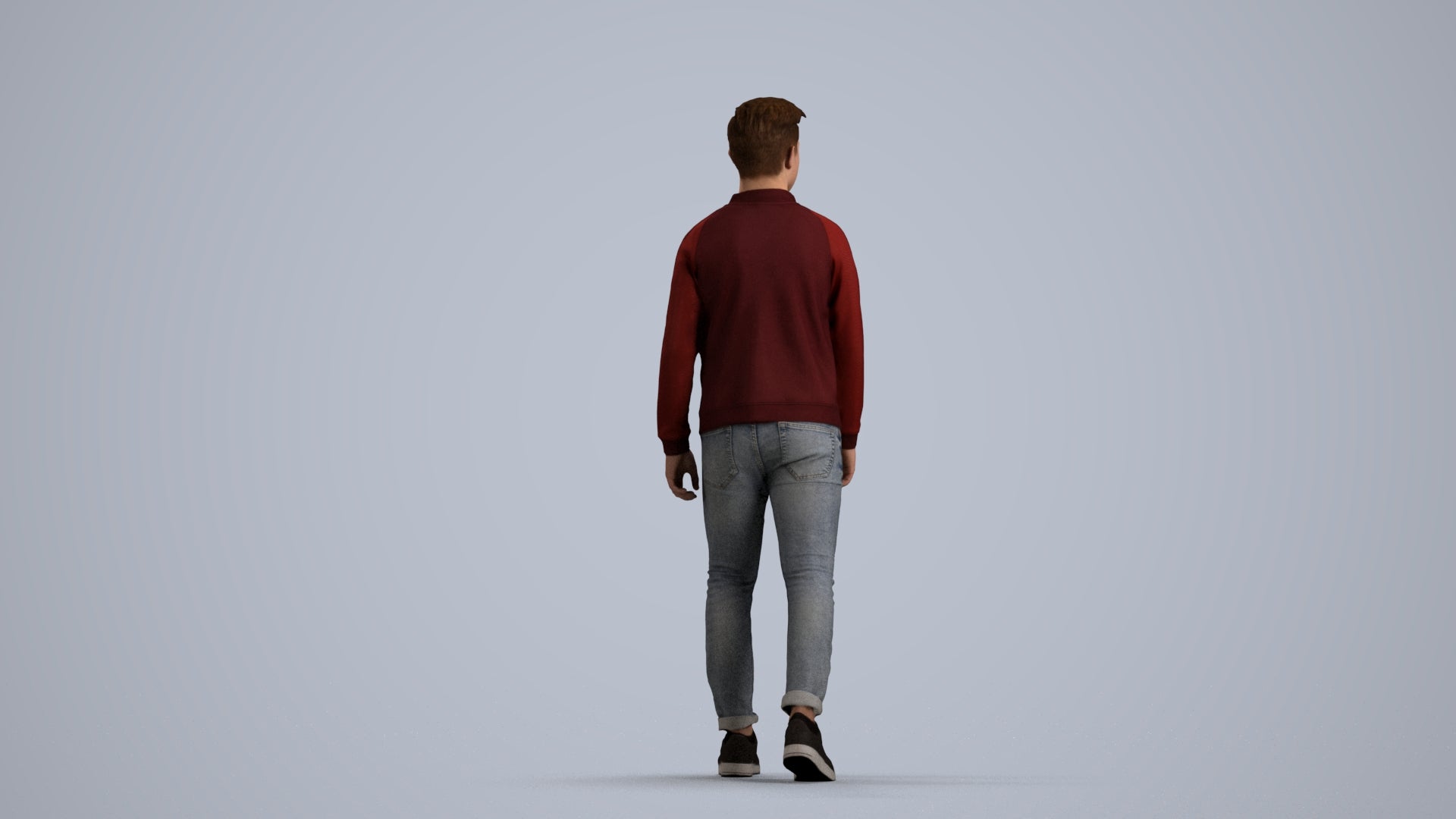 realistic 3D boy casual kids, scanned archviz people for Blender and 3ds Max, front view render