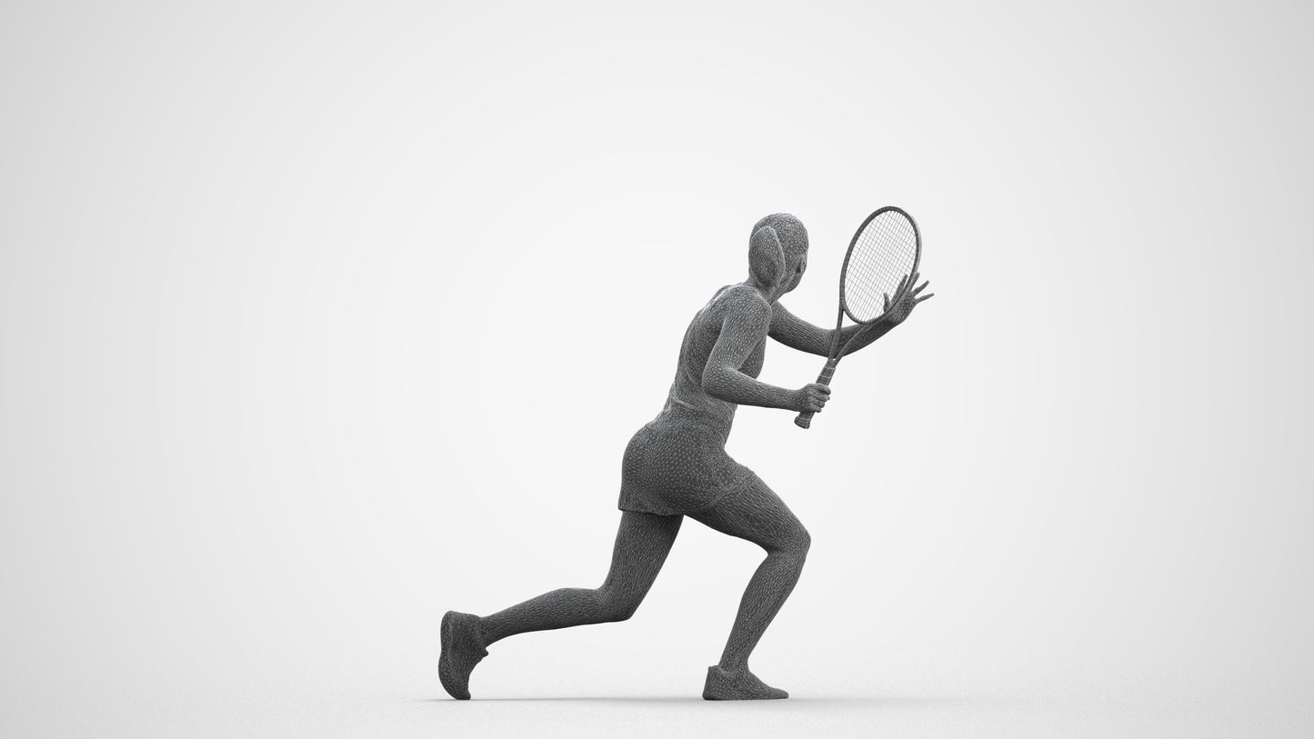 realistic 3D human girl sport, archviz people FBX OBJ for Blender, wireframe front view