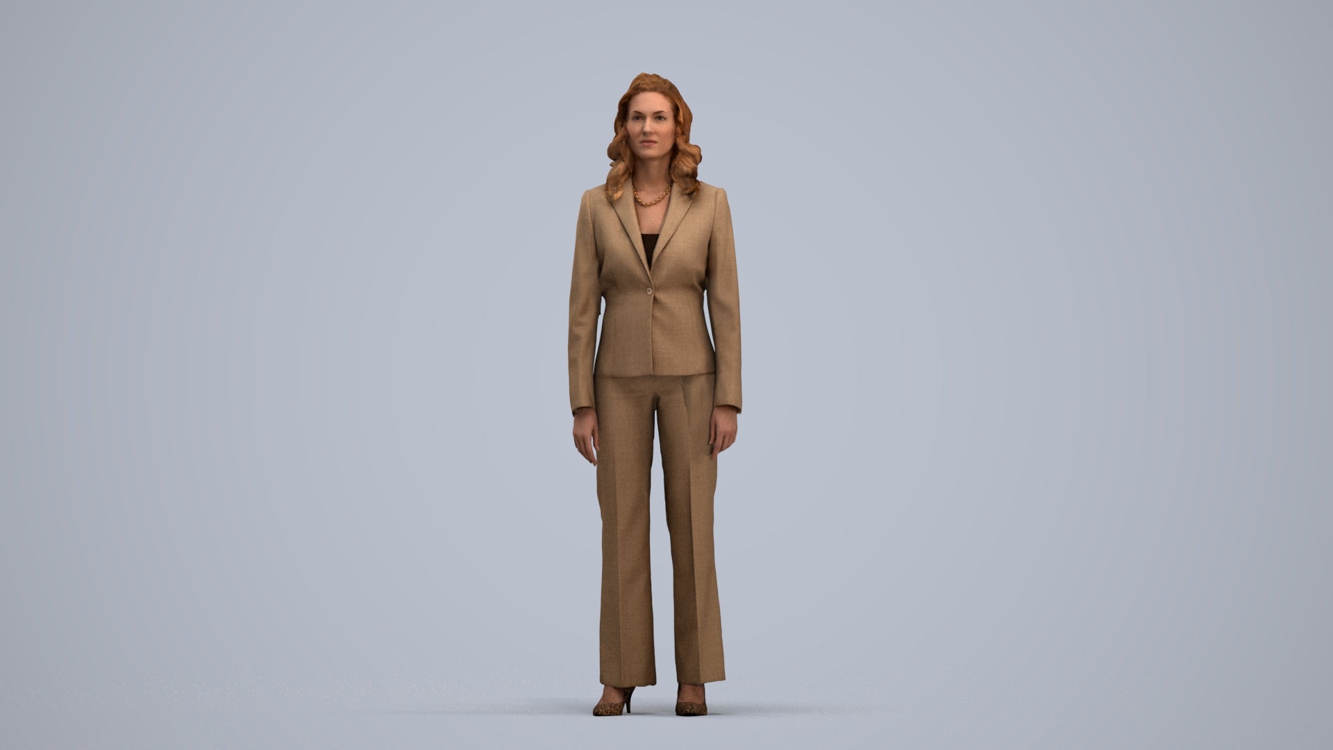 photogrammetry 3D woman business standing, realistic human model archviz FBX, standing pose render
