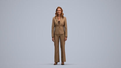 photogrammetry 3D woman business standing, realistic human model archviz FBX, standing pose render