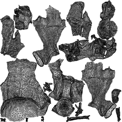 3D human model woman business sitting, photogrammetry scanned person for archviz, wireframe top-down view