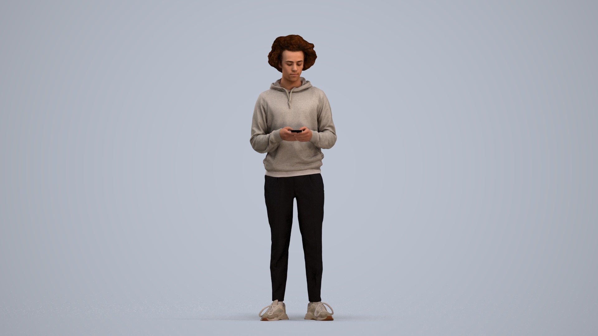 3D people model man casual standing, scanned human for 3ds Max rendering, standing pose render