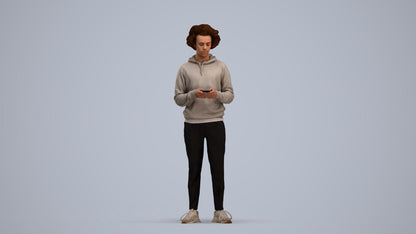 3D people model man casual standing, scanned human for 3ds Max rendering, standing pose render