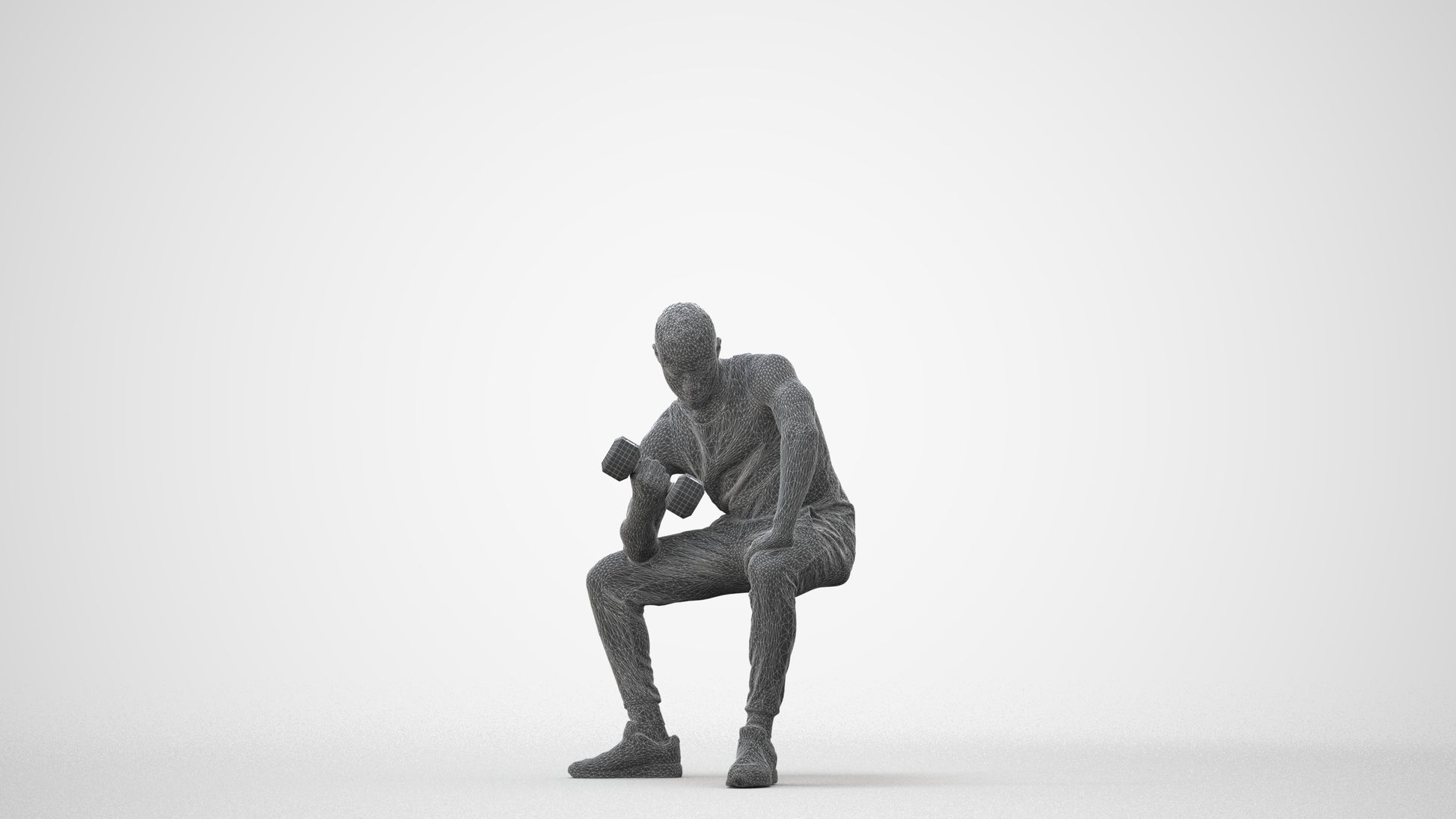 realistic 3D human man casual sport, archviz people FBX OBJ for Blender, square thumbnail