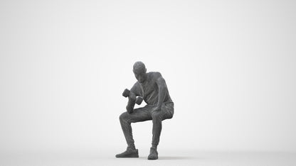 realistic 3D human man casual sport, archviz people FBX OBJ for Blender, square thumbnail