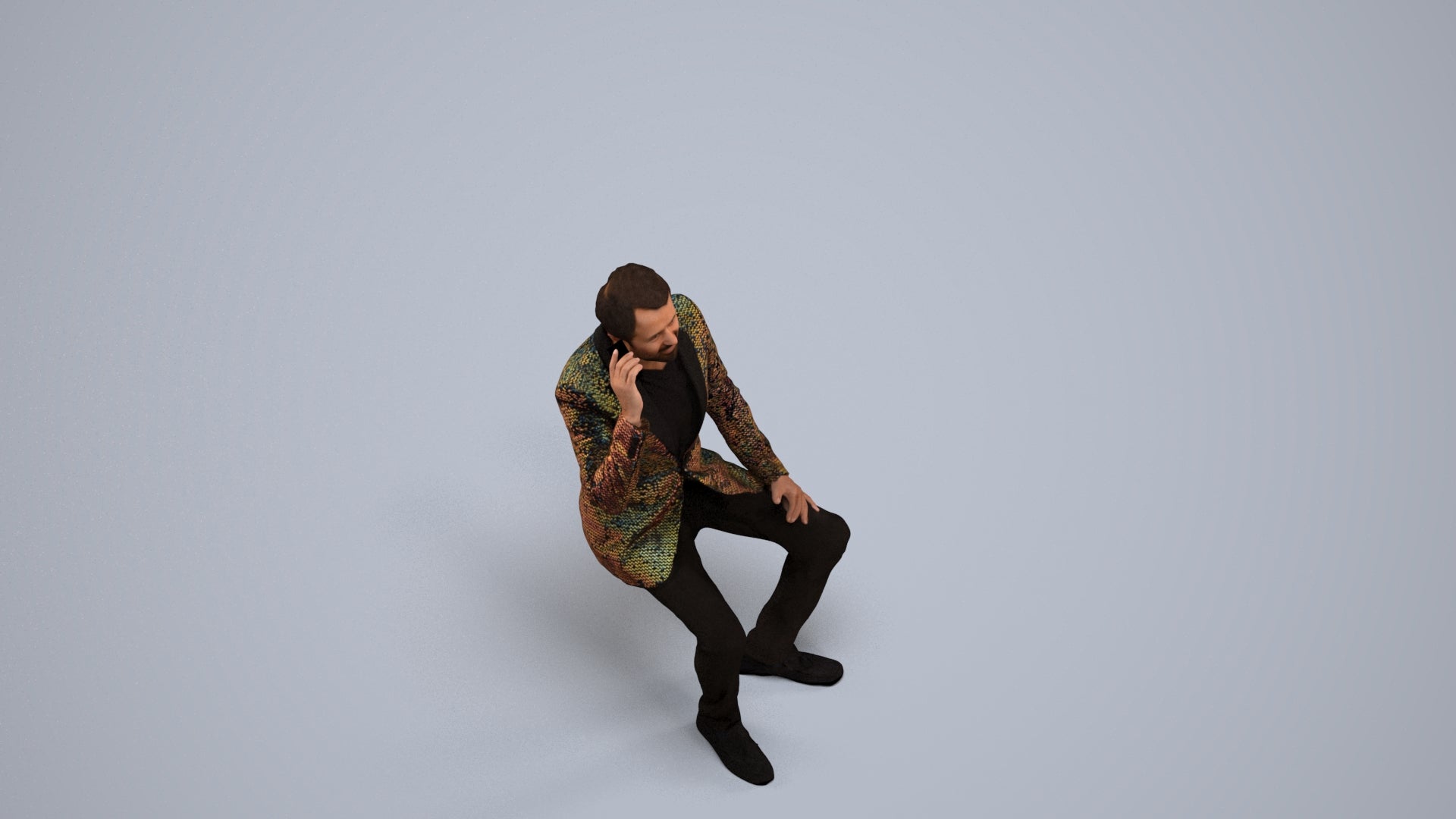 3D scanned man formalaffairs formal, photorealistic archviz people for Enscape and SketchUp, back view render