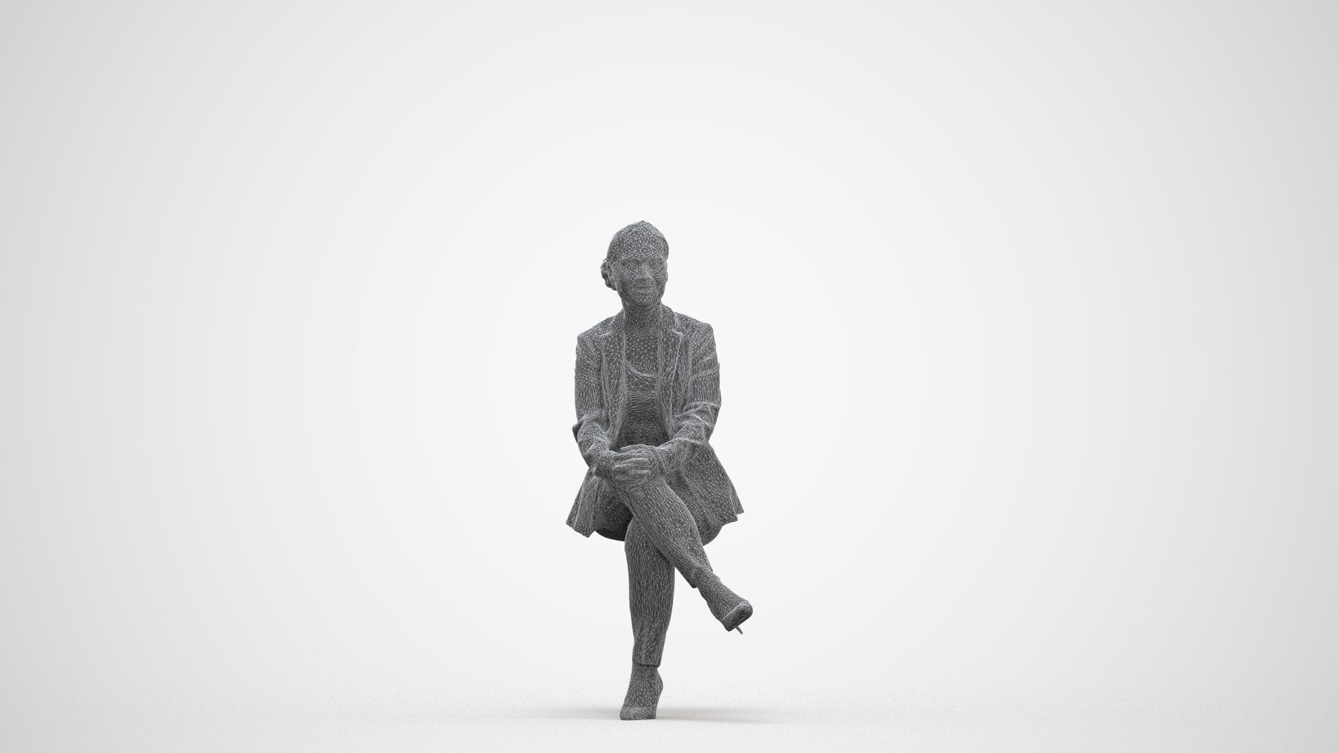 realistic 3D people woman business, render-ready for V-Ray and Corona, FBX OBJ, three-quarter front view render