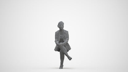 realistic 3D people woman business, render-ready for V-Ray and Corona, FBX OBJ, three-quarter front view render
