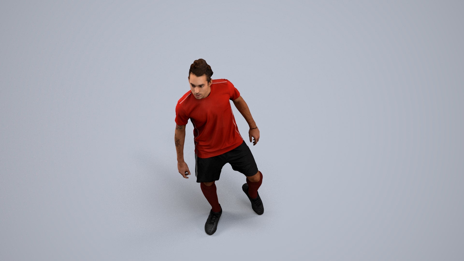 realistic 3D human man sport, archviz people FBX OBJ for Blender, back view render