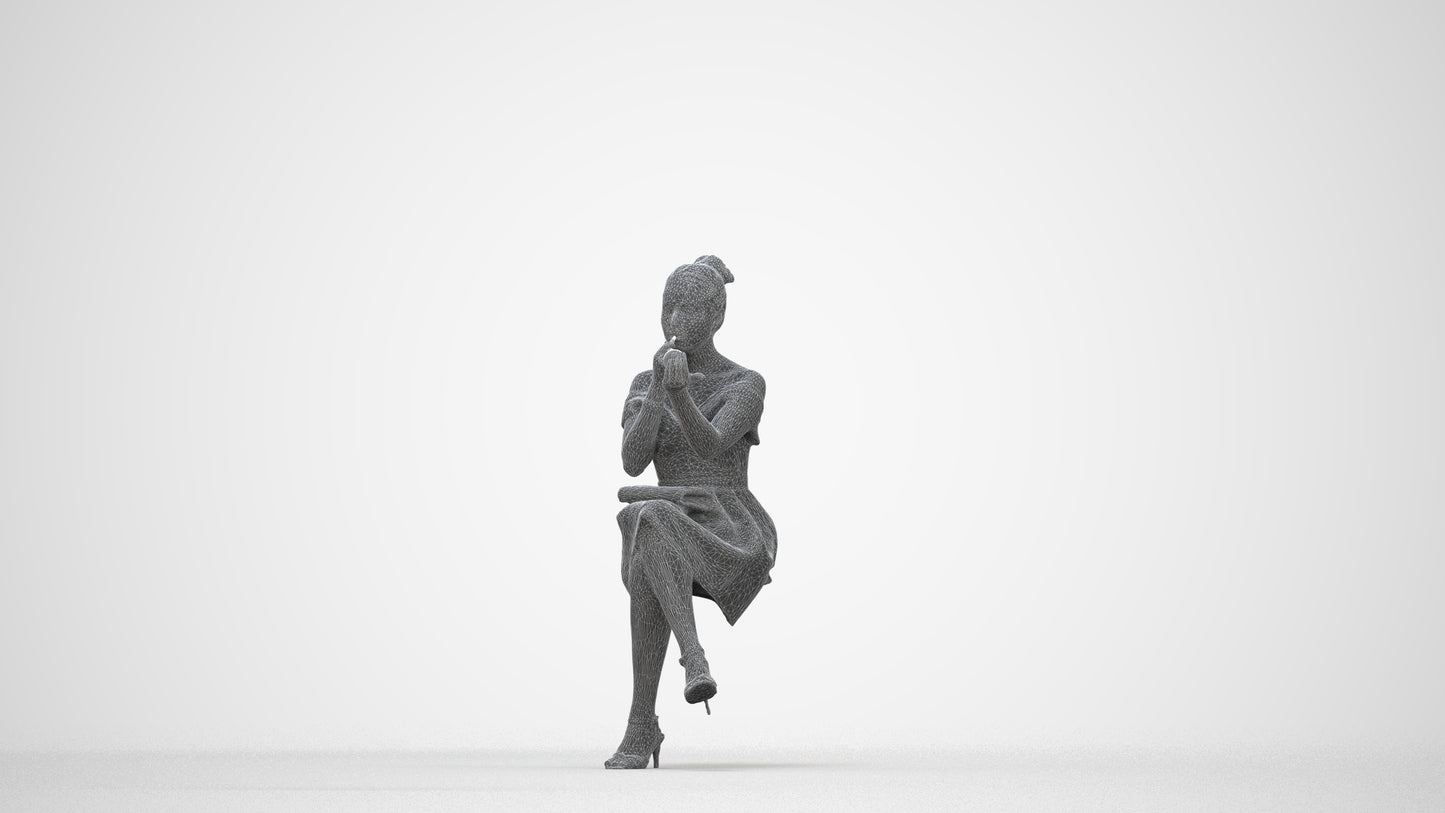 realistic 3D human woman formal formalaffairs, archviz people FBX OBJ for Blender, wireframe back view