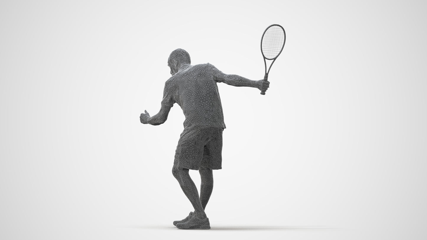 photogrammetry 3D senior man sport, realistic human model archviz FBX, square thumbnail