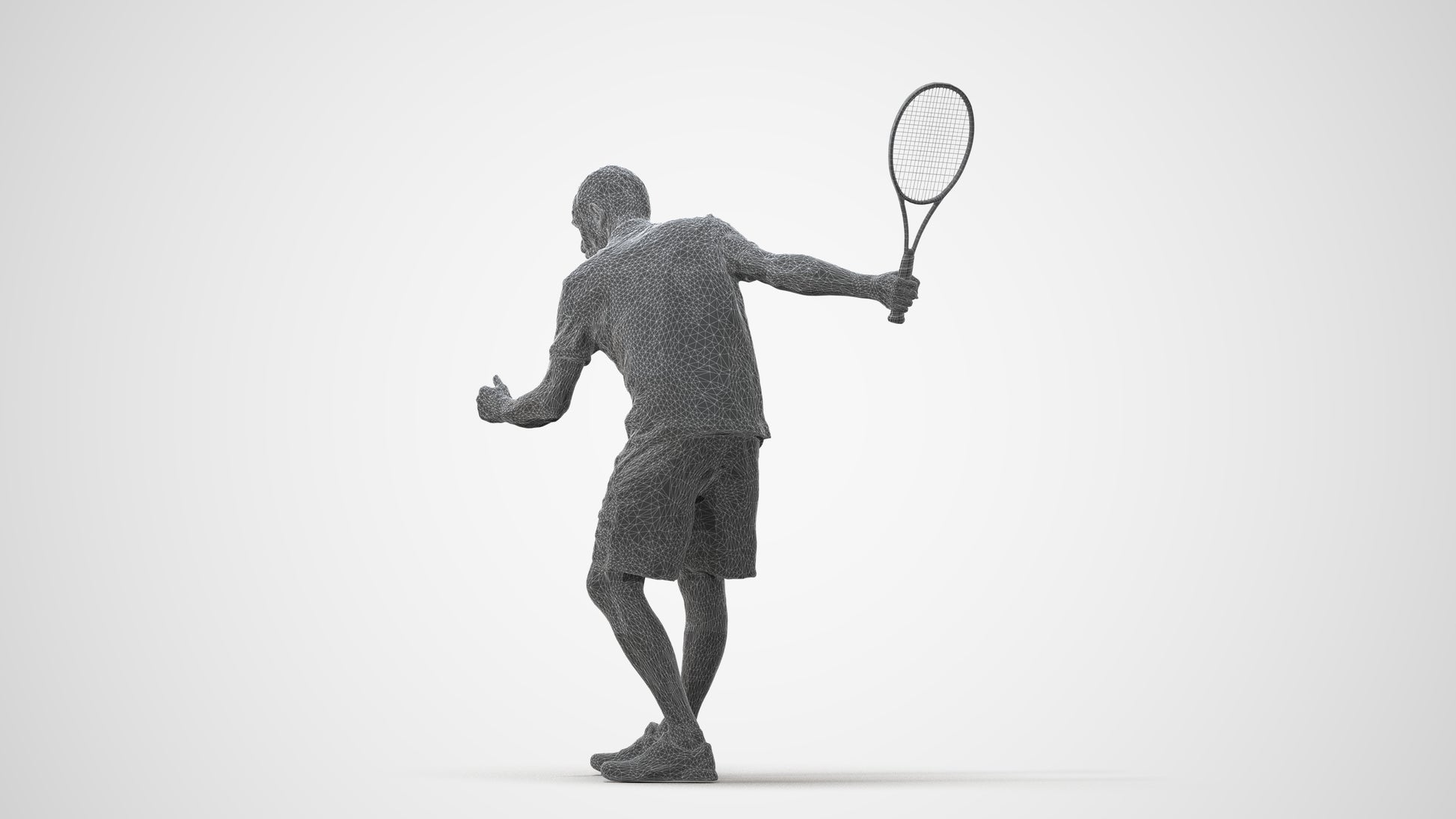 photogrammetry 3D senior man sport, realistic human model archviz FBX, square thumbnail