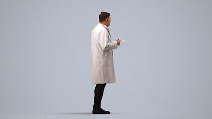 realistic 3D people man medical, render-ready for V-Ray and Corona, FBX OBJ, side view render