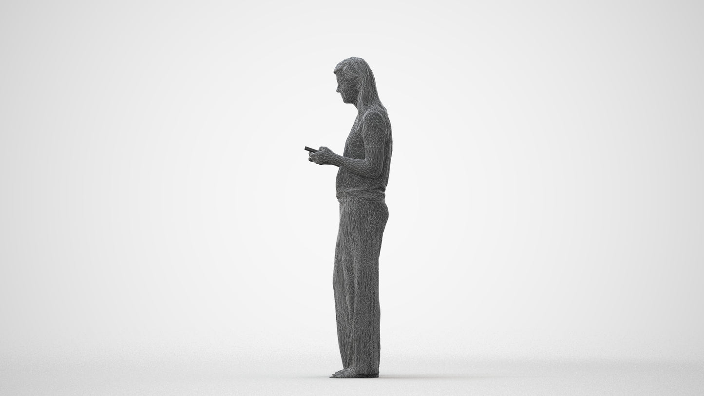 3D people model woman casual kids, scanned human for 3ds Max rendering, square thumbnail