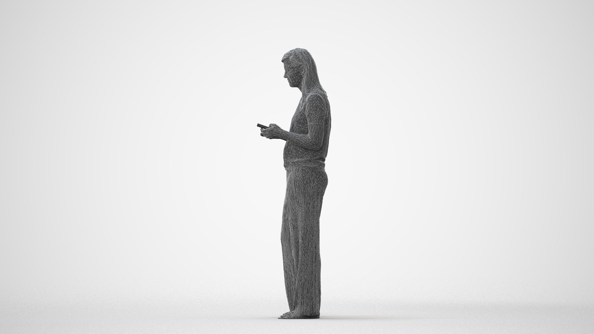 3D people model woman casual kids, scanned human for 3ds Max rendering, square thumbnail