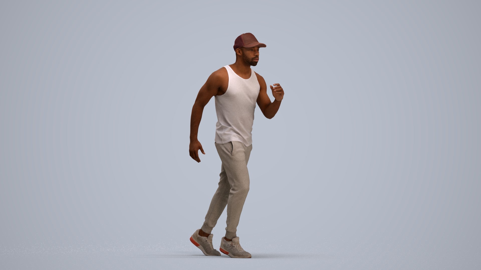 photogrammetry 3D man casual walking, realistic human model archviz FBX, standing pose render