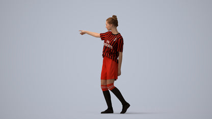 3D scanned girl sport, photorealistic archviz people for Enscape and SketchUp, three-quarter view render