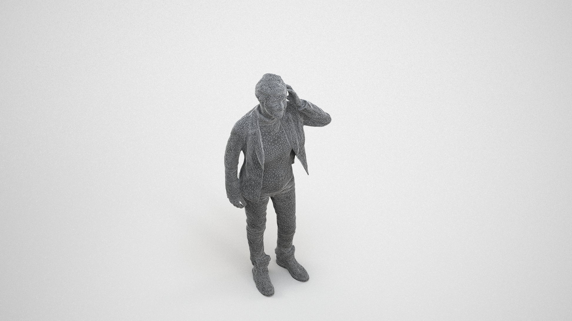3D scanned senior woman standing business, photorealistic archviz people for Enscape and SketchUp