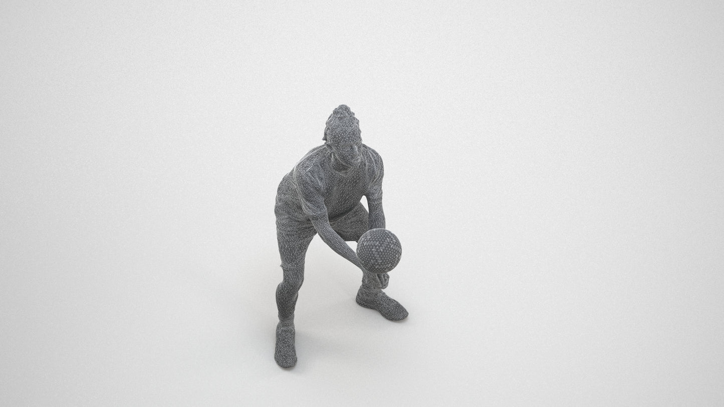 3D scanned man sport, photorealistic archviz people for Enscape and SketchUp, wireframe three-quarter view