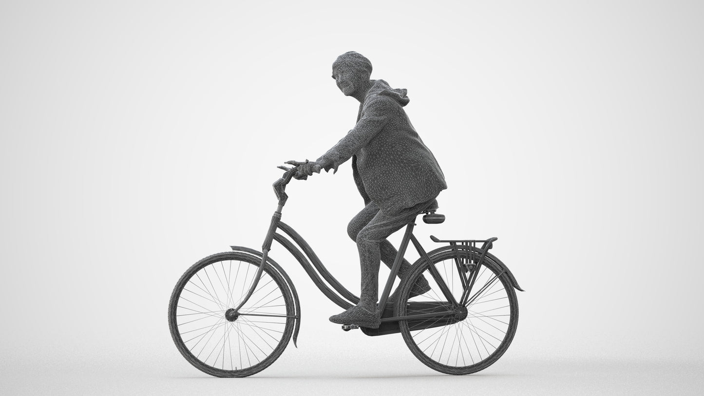 realistic 3D people senior boy casual cycling, render-ready for V-Ray and Corona, FBX OBJ, square thumbnail