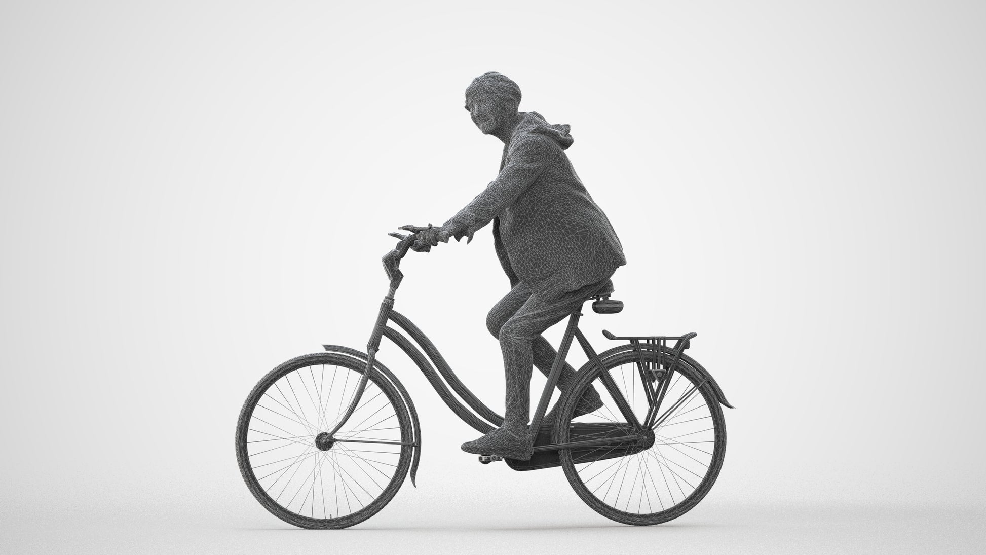 realistic 3D people senior boy casual cycling, render-ready for V-Ray and Corona, FBX OBJ, square thumbnail