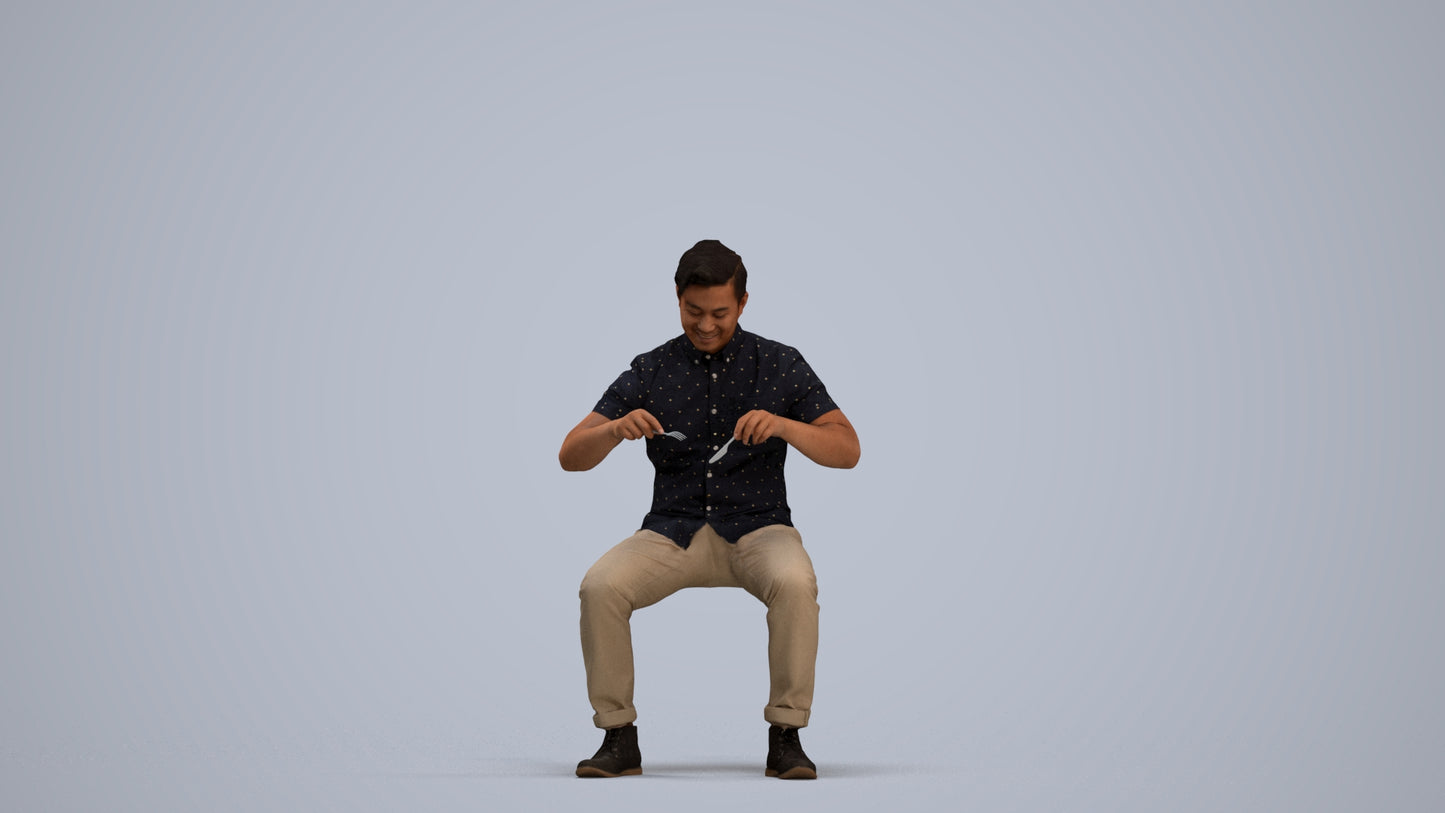 scanned 3D man casual business, photogrammetry people for Enscape and V-Ray, standing pose render