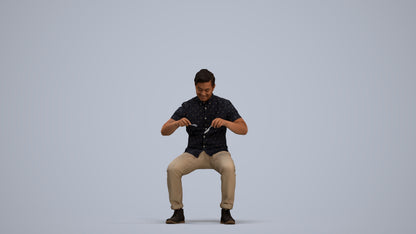 scanned 3D man casual business, photogrammetry people for Enscape and V-Ray, standing pose render