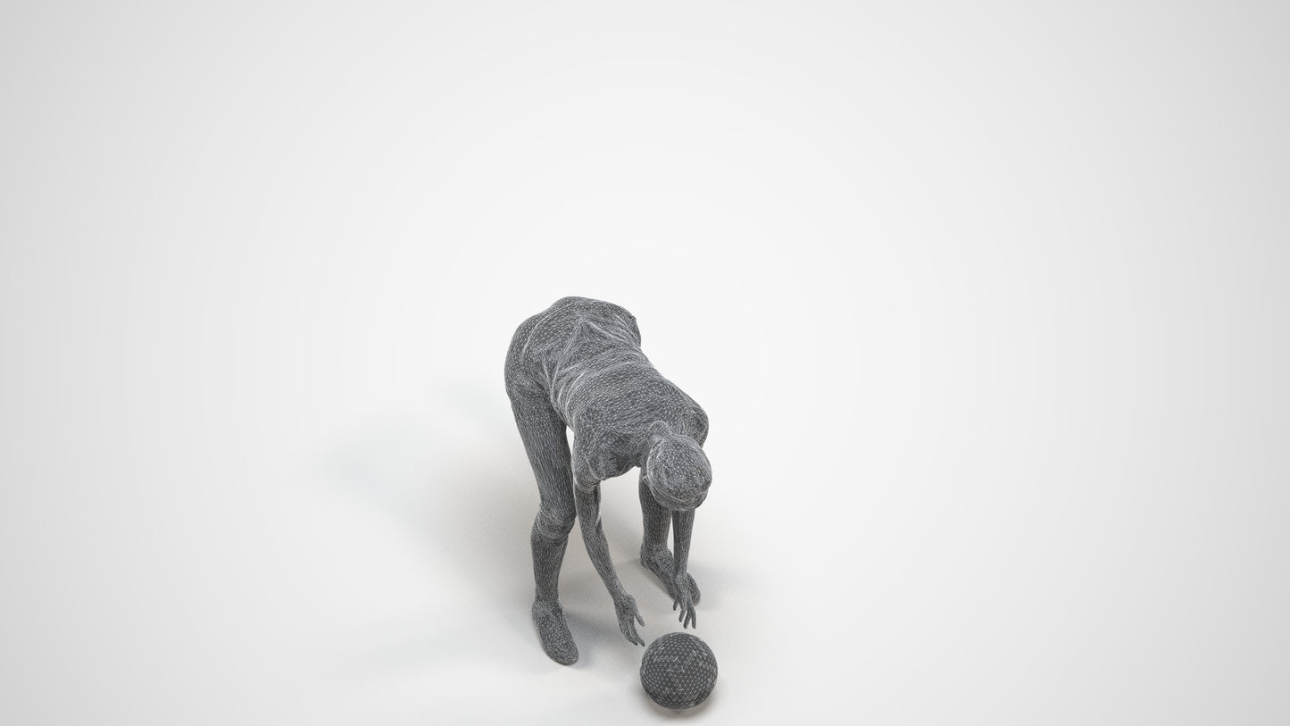 realistic 3D people woman sport, render-ready for V-Ray and Corona, FBX OBJ, wireframe three-quarter view
